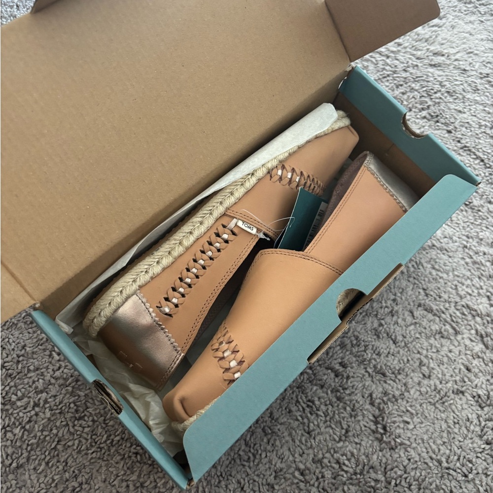 Toms Tan Espadrilles with Woven Detail